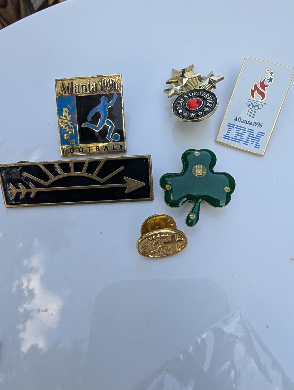 Vintage Pin Pinback Lot Assorted Pins Olympics Award Pins IBM